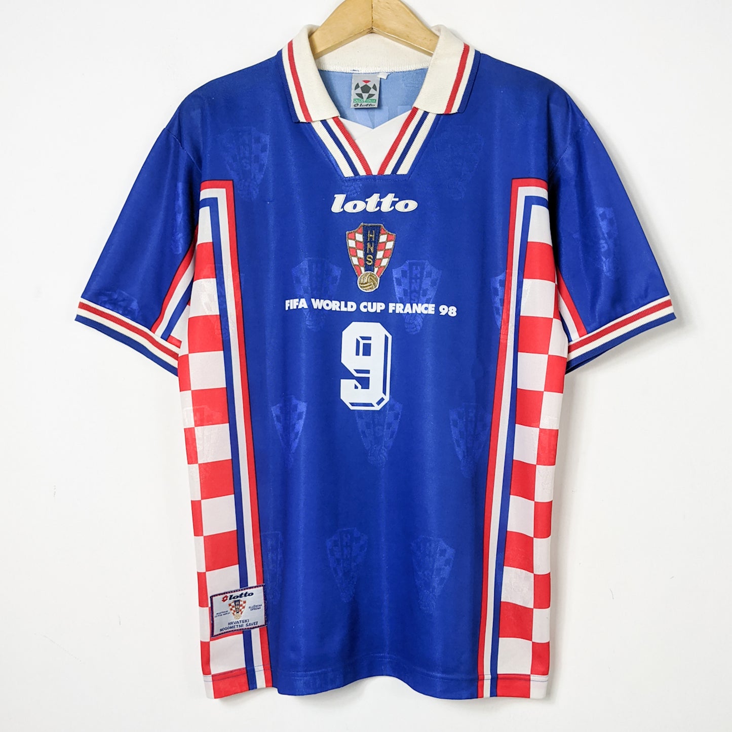 Original Croatia 1998 Away - Suker #9 Size M