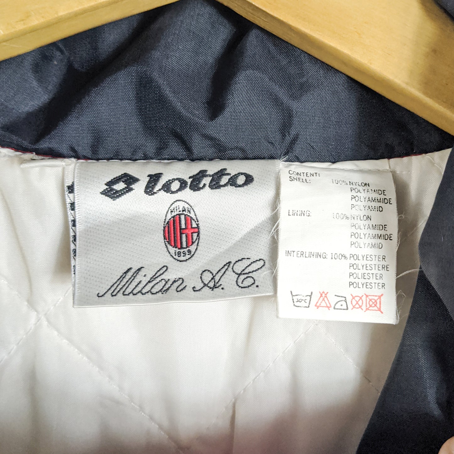 Original AC Milan 1994/95 Padded Bench Coat Jacket - Size XL