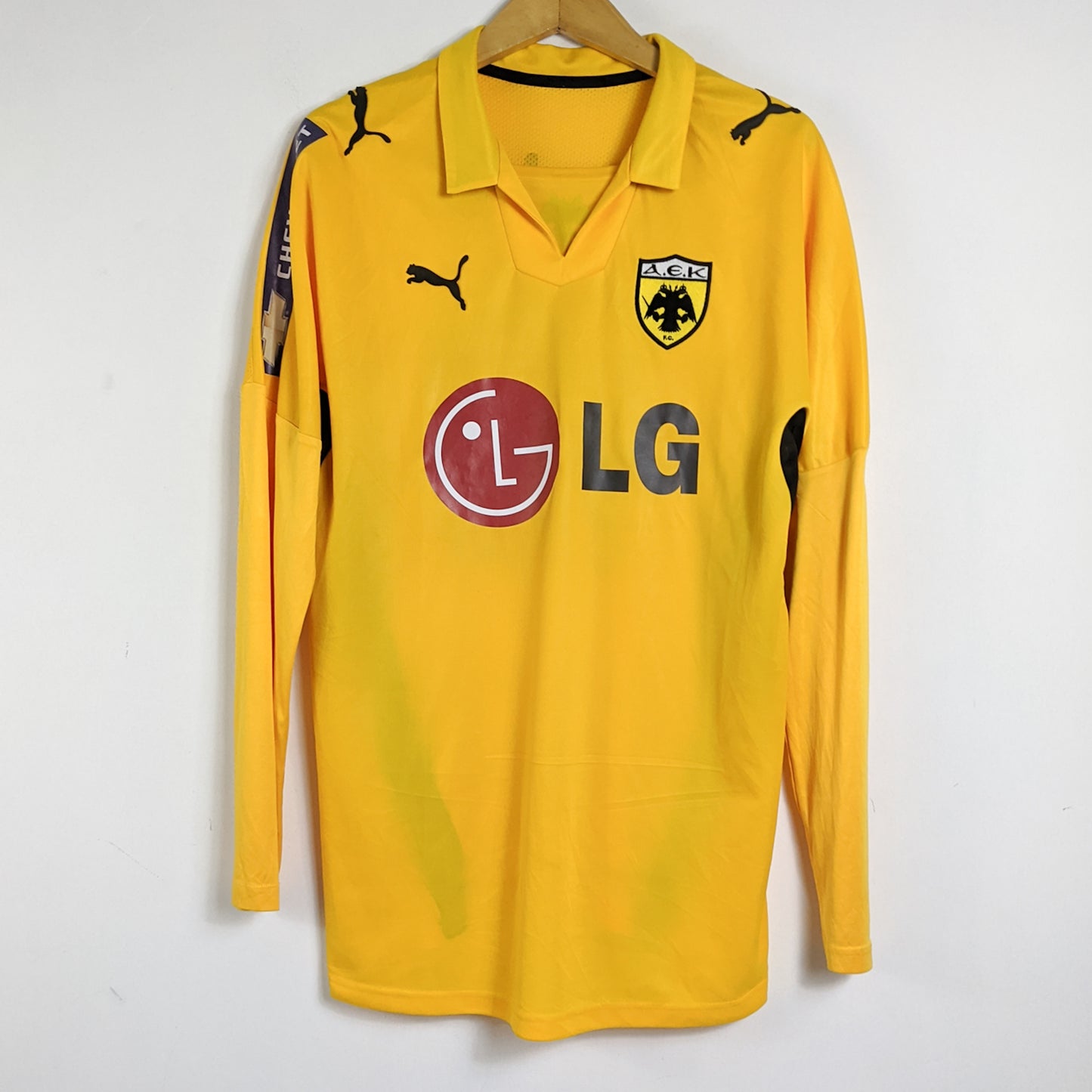 Original AEK Athens 2008/09 Home - Rivaldo #10 Size M (Long Sleeve)