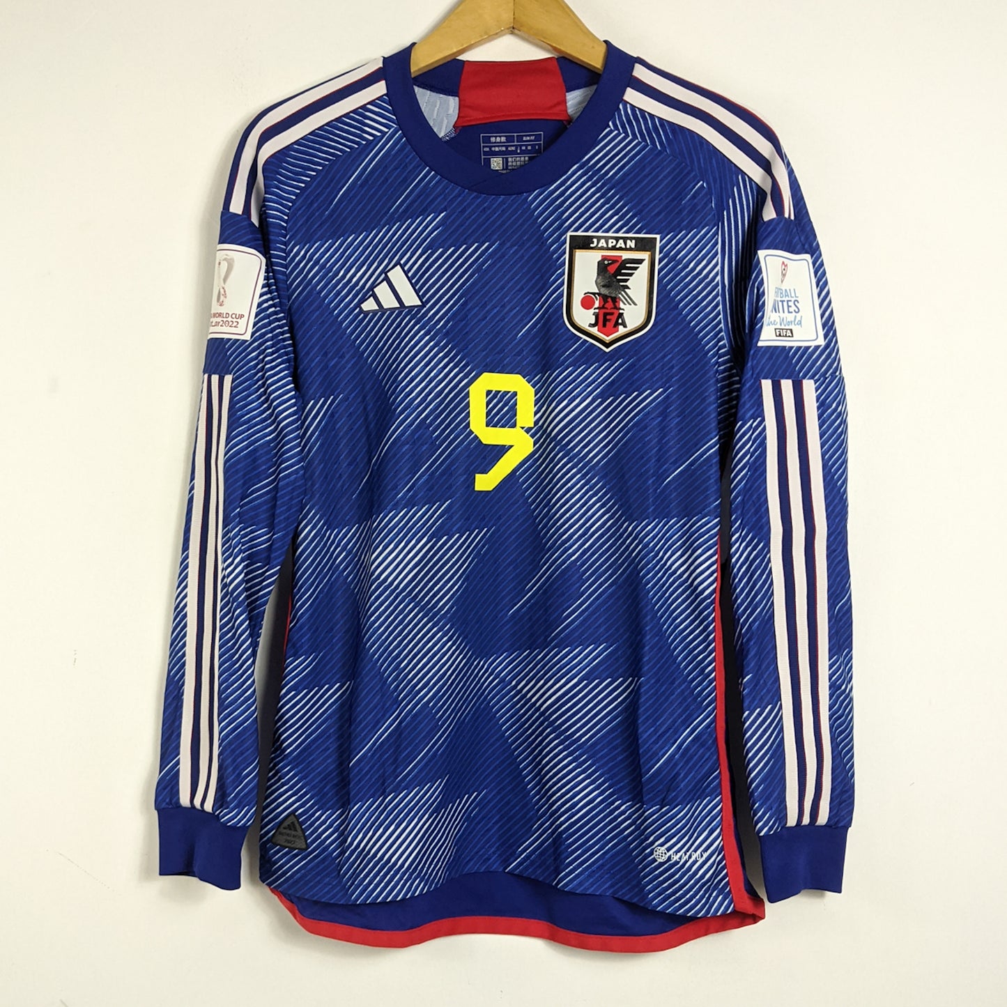 Original Japan 2022 Home - Mitoma #9 Size M (Player Issue) (Long Sleeve)
