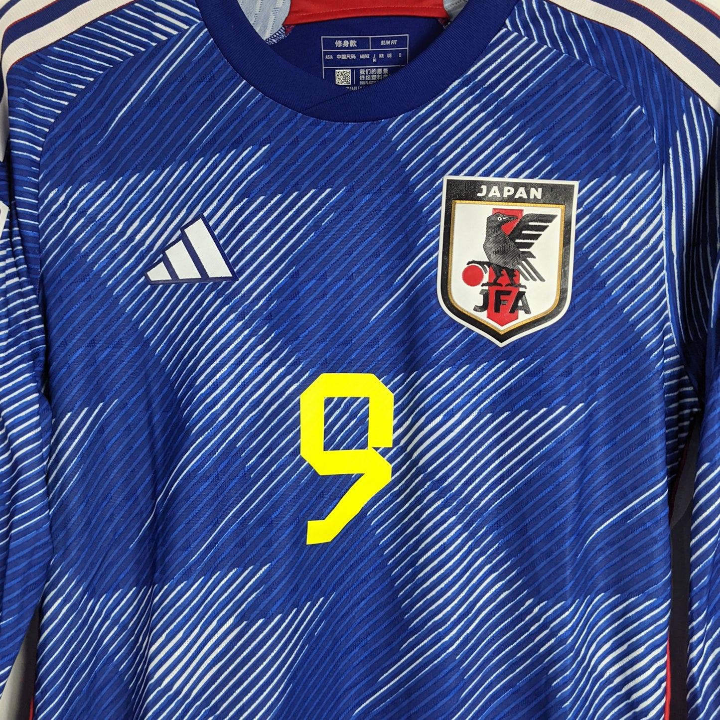 Original Japan 2022 Home - Mitoma #9 Size M (Player Issue) (Long Sleeve)