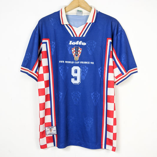 Original Croatia 1998 Away - Suker #9 Size L
