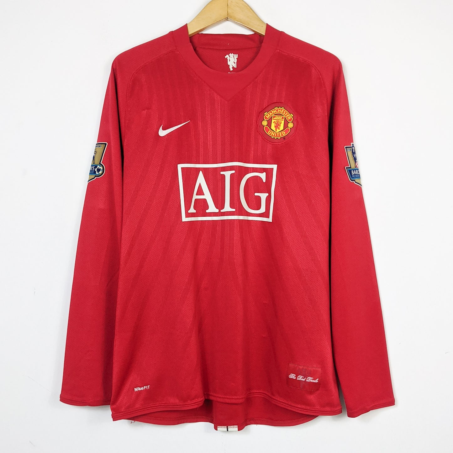Original Manchester United 2008/09 Home - Ronaldo #7 Size L (Long Sleeve)