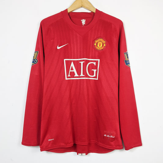 Original Manchester United 2008/09 Home - Ronaldo #7 Size L (Long Sleeve)