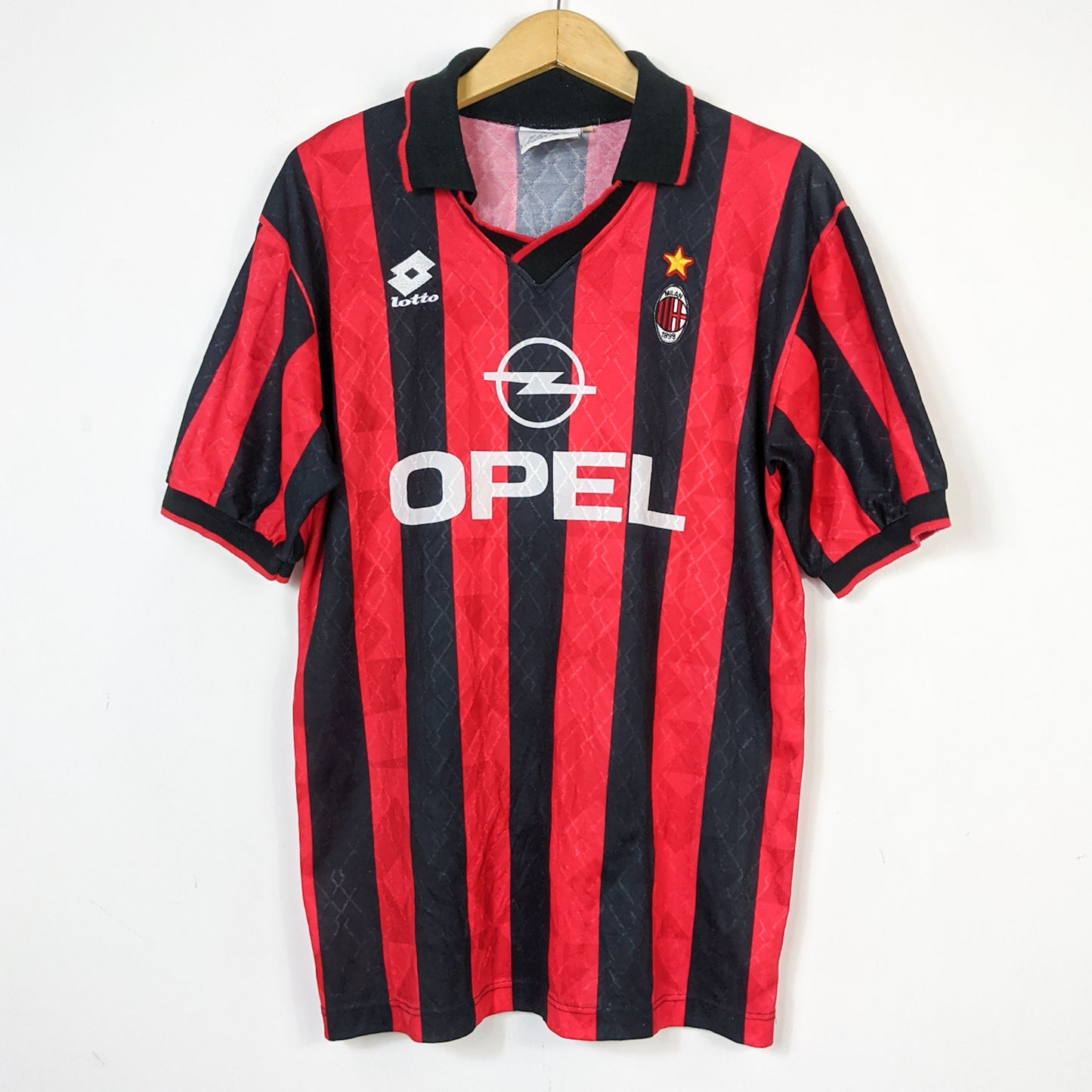Original AC Milan 1995/96 Home - Weah #9 Size L (Player Issue)