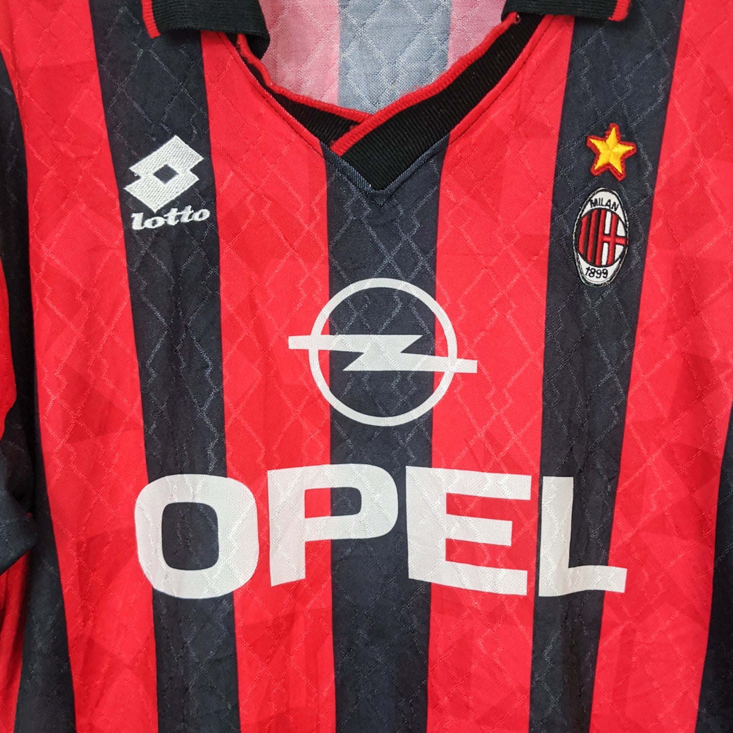 Original AC Milan 1995/96 Home - Weah #9 Size L (Player Issue)