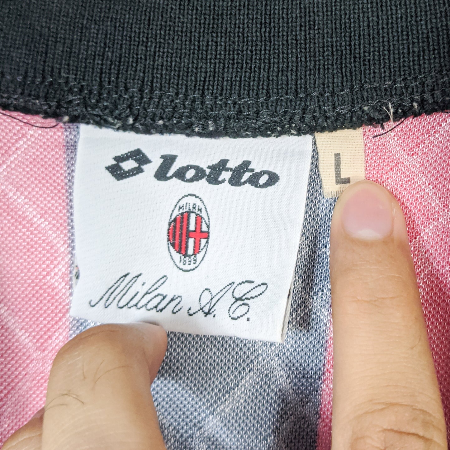 Original AC Milan 1995/96 Home - Weah #9 Size L (Player Issue)