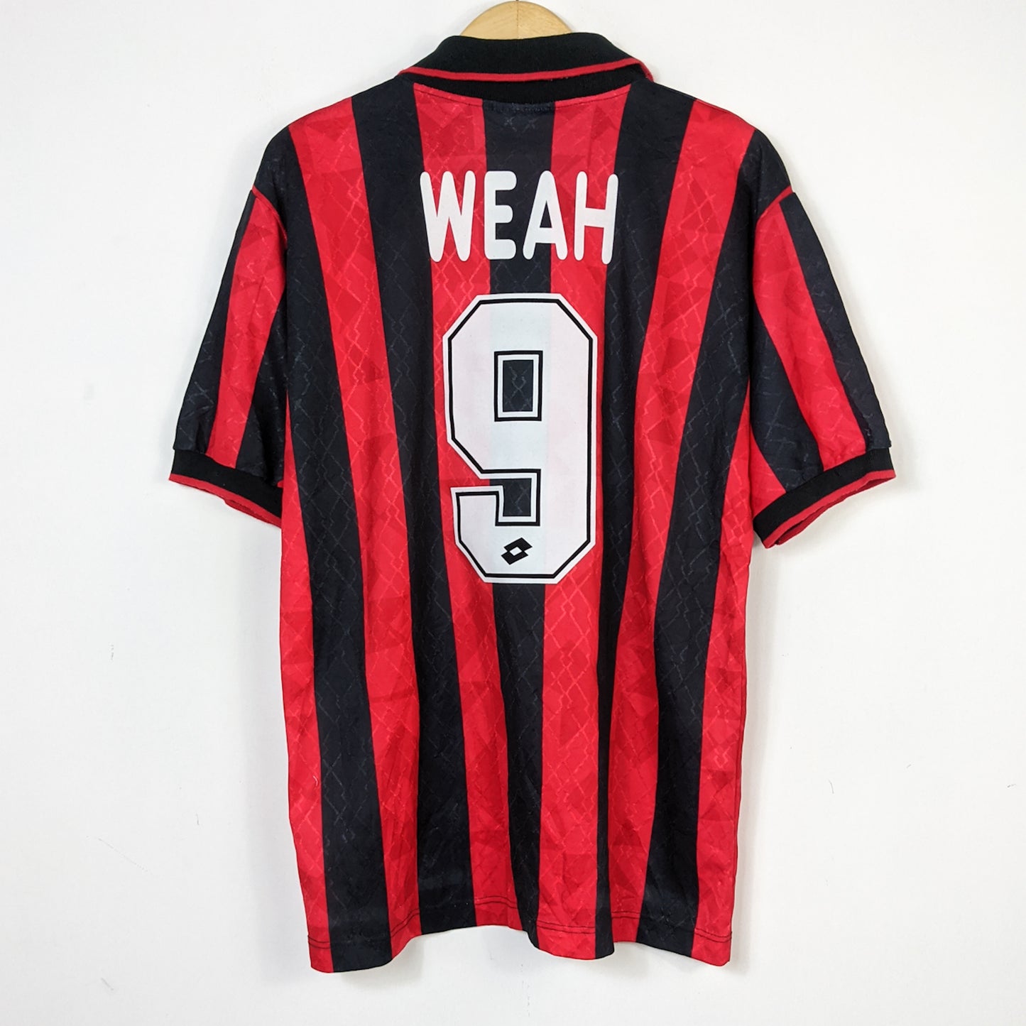 Original AC Milan 1995/96 Home - Weah #9 Size L (Player Issue)