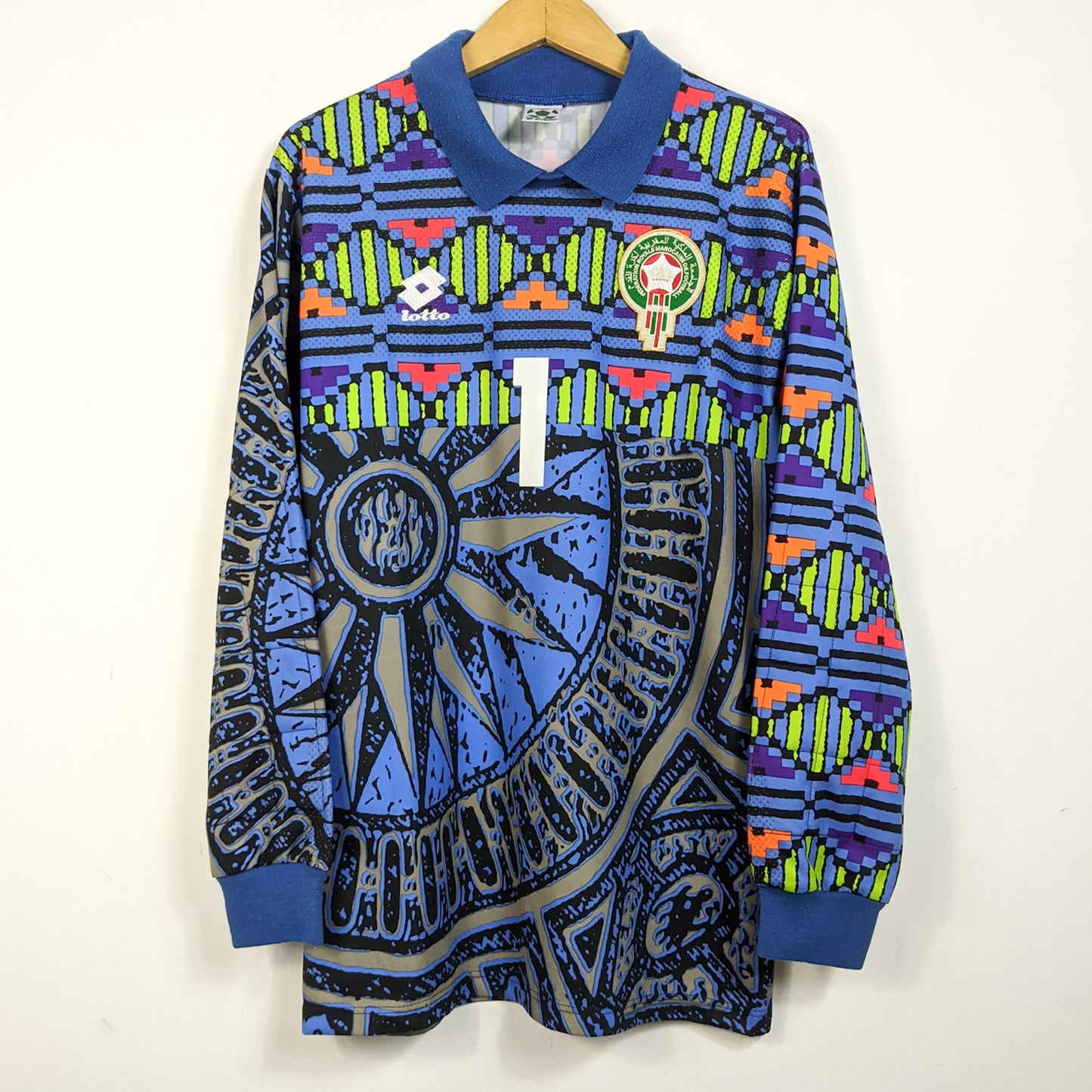 Original Morocco 1994 GK - Azmi #1 Size M (Long Sleeve) (Template)