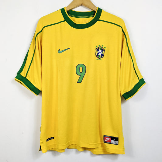 Original Brazil 1998 Home - Ronaldo #9 Size L