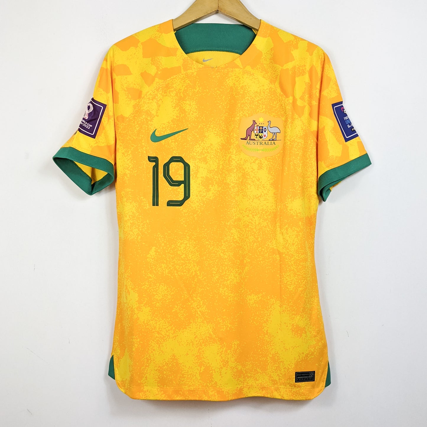 Original Australia 2022 Home - Souttar #19 Size L (Kitroom) (Player Issue)