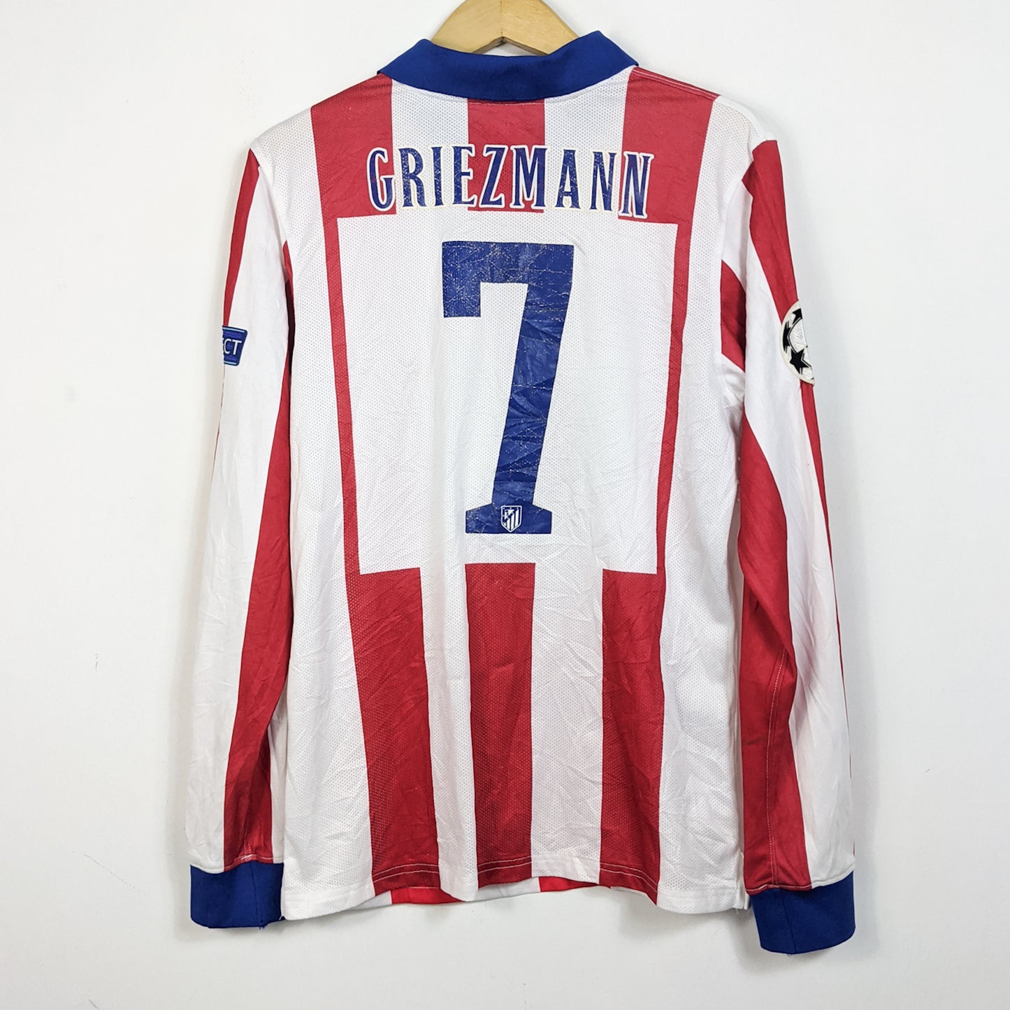 Original Atletico Madrid 2014/15 Home - Griezmann #7 Size M (Long Sleeve) (Player Issue)