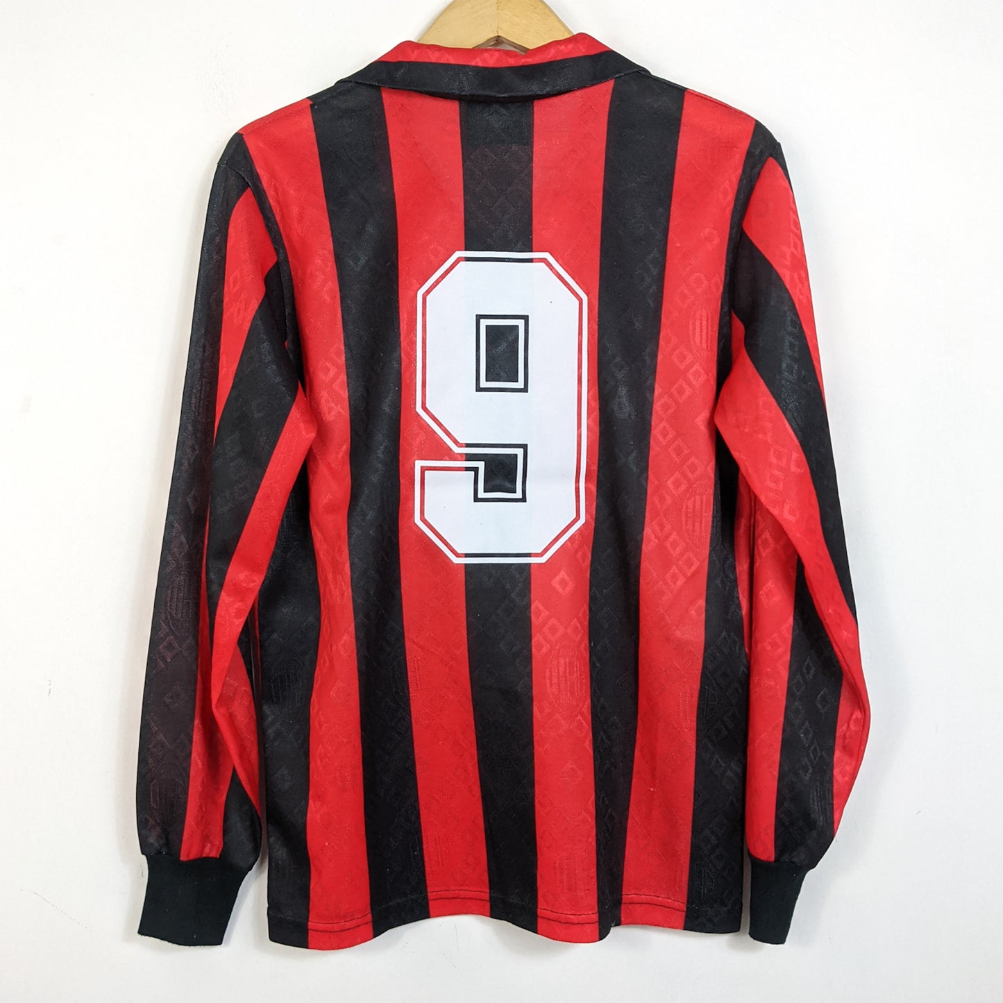 Original AC Milan 1989/90 Home - Van Basten #9 Size M (Long Sleeve) (Player Issue)
