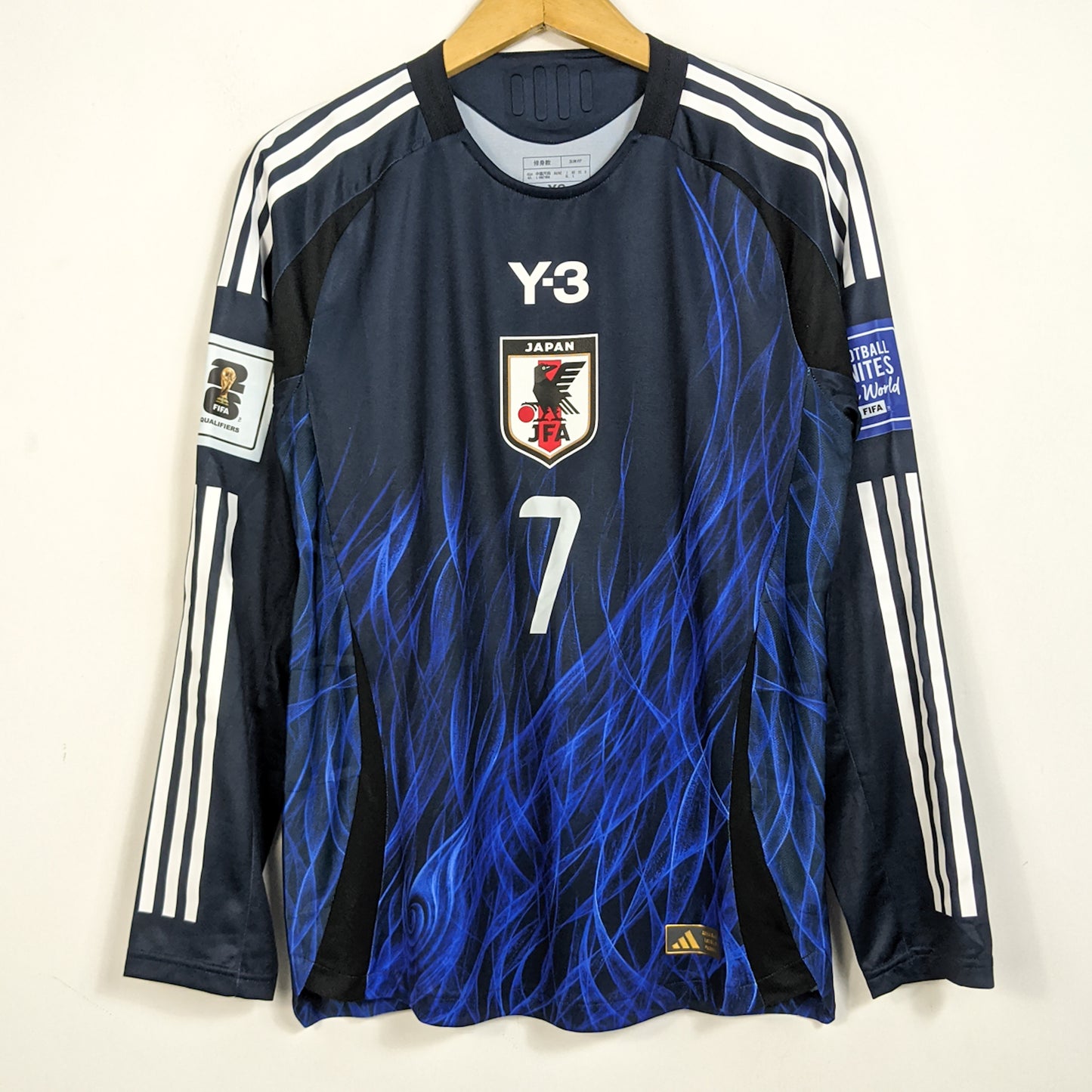 Original Japan 2024/25 Y-3 Home - Mitoma #7 Size L fit M (Long Sleeve) (Bnwt) (Player Issue)