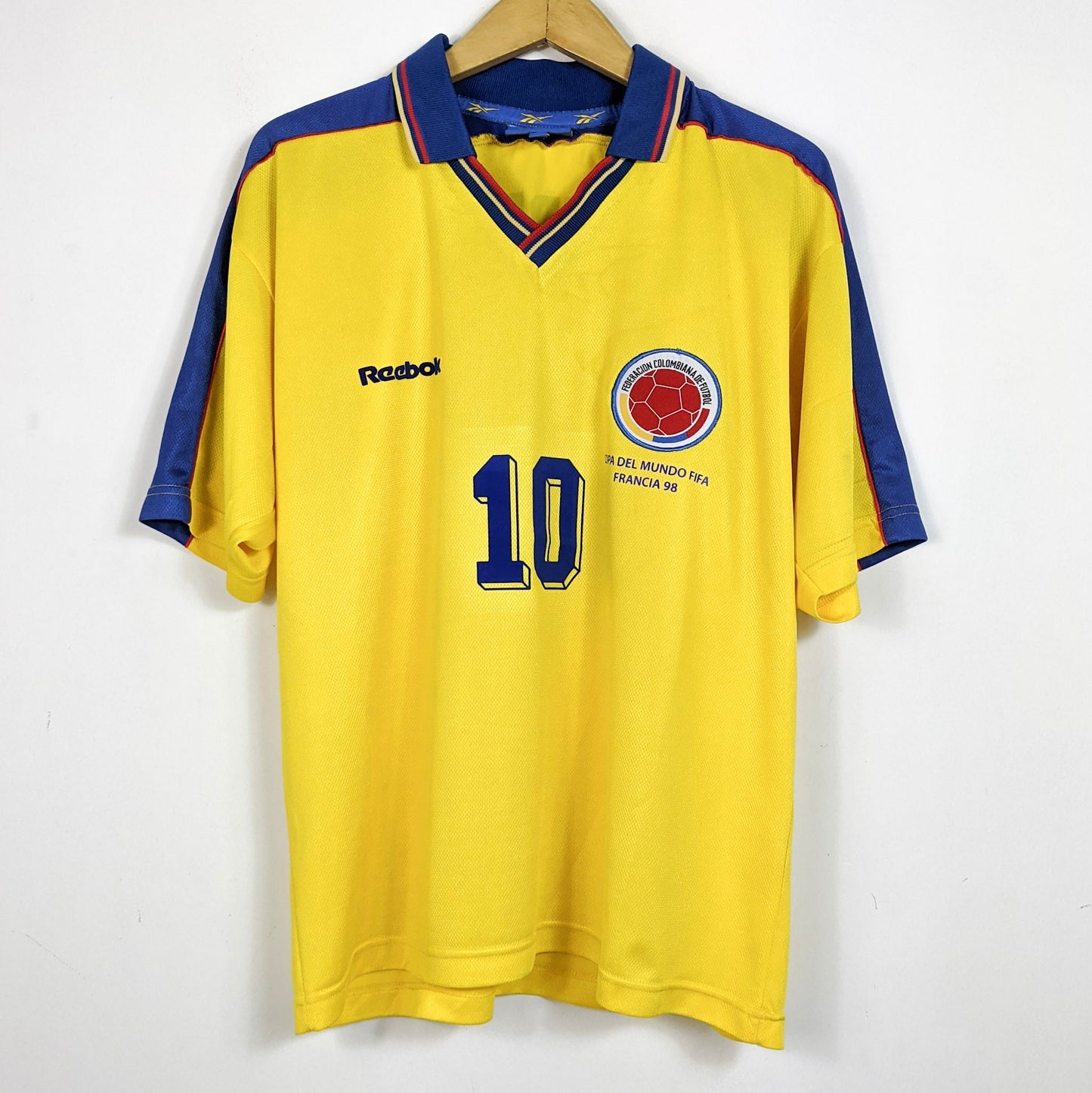 Original Colombia 1998 Home - Valderrama #10 Size L