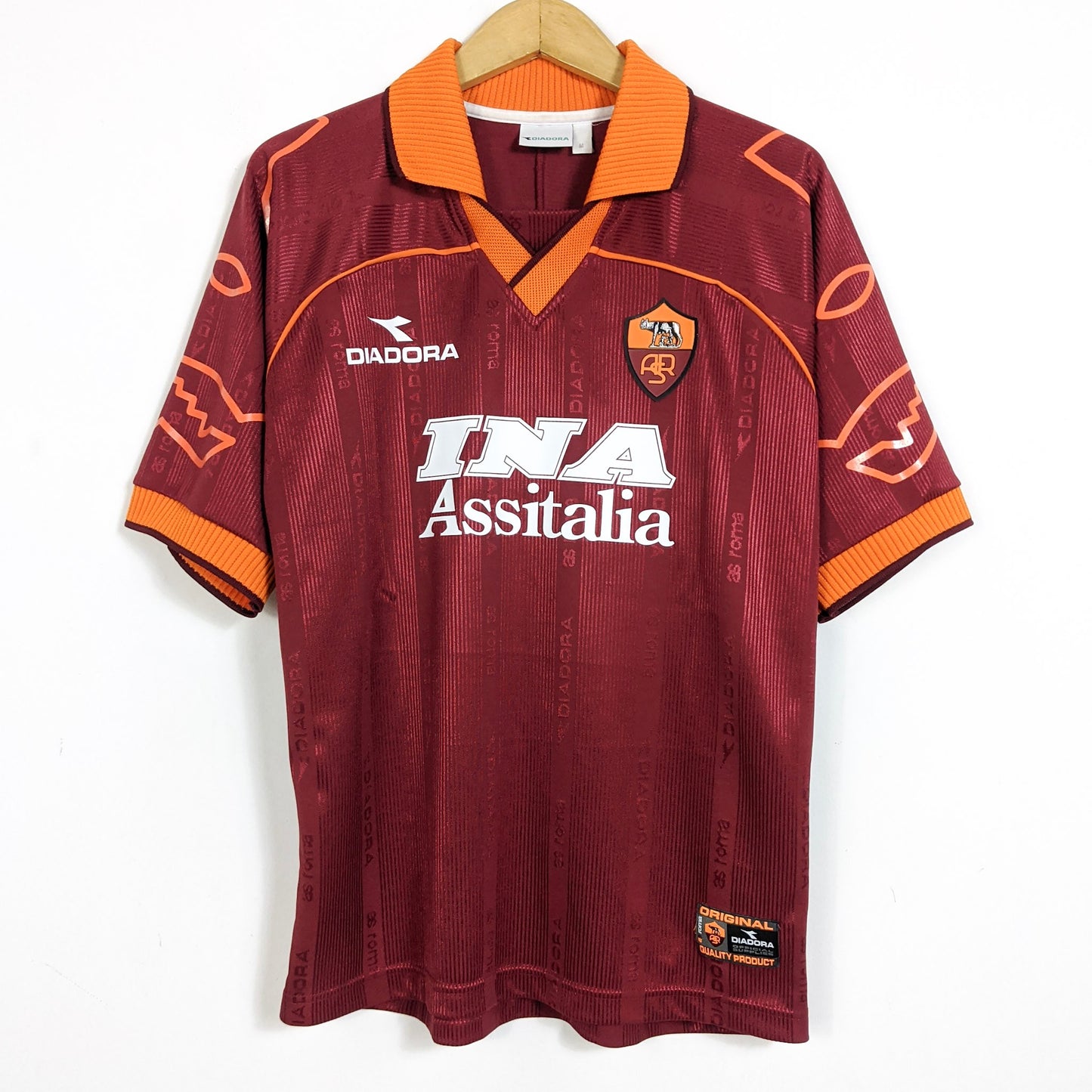 Original AS Roma 1999/00 Home - Nakata #8 Size M