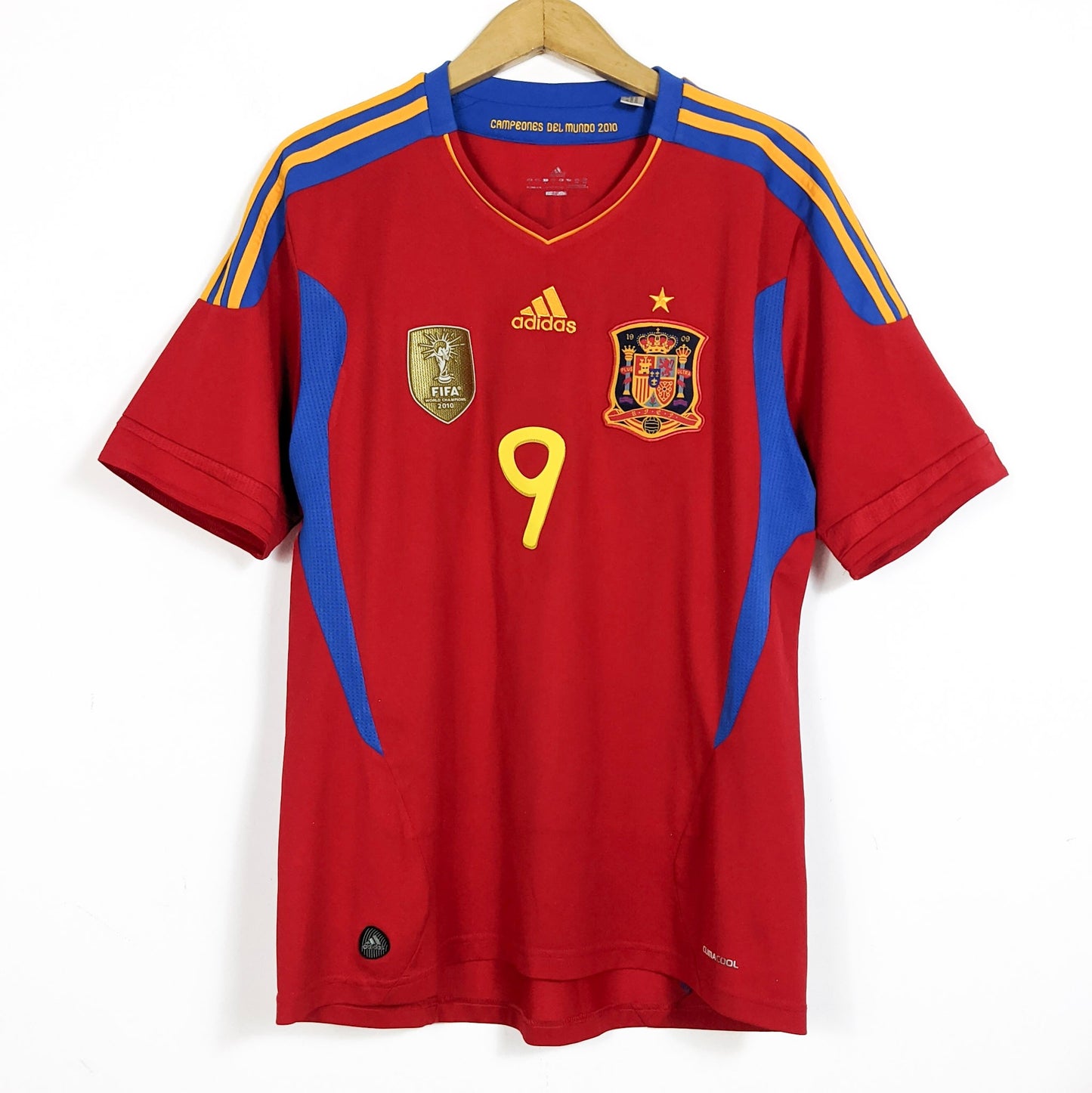 Original Spain 2010/11 Home - Torres #9 Size L