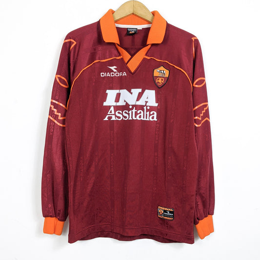 Original AS Roma 1999/00 Home - Totti #10 Size L (Long Sleeve) (Player Issue)