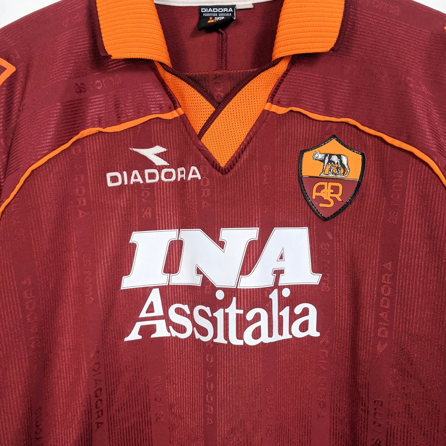 Original AS Roma 1999/00 Home - Totti #10 Size L (Long Sleeve) (Player Issue)