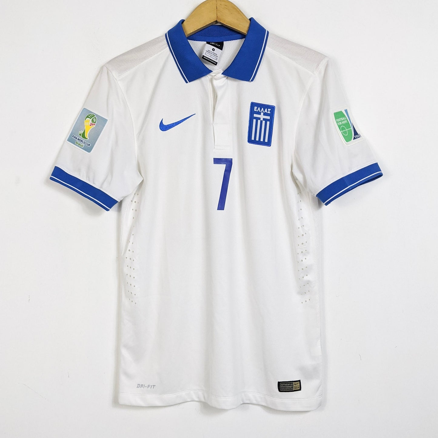 Original Greece 2014 Home - Samaras #7 Size S (Player Issue)
