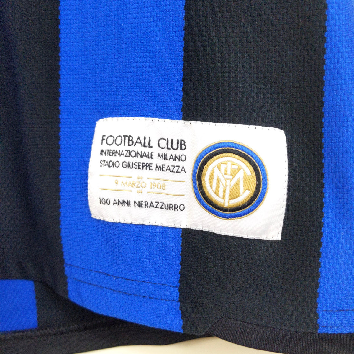 Original Inter Milan 2007/08 Centenary Home - Adriano #10 Size L