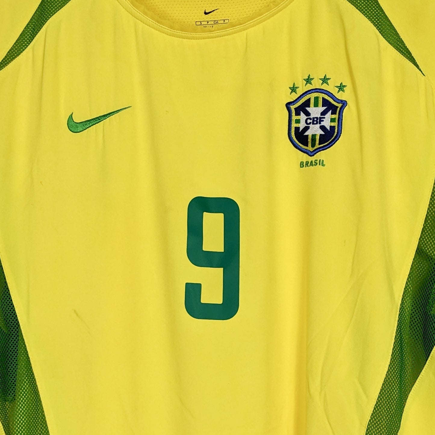 Authentic Brazil 2002 Home - Ronaldo #9 Size S fit M