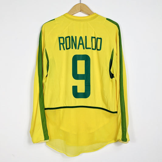 Authentic Brazil 2002 Home - Ronaldo #9 Size S fit M