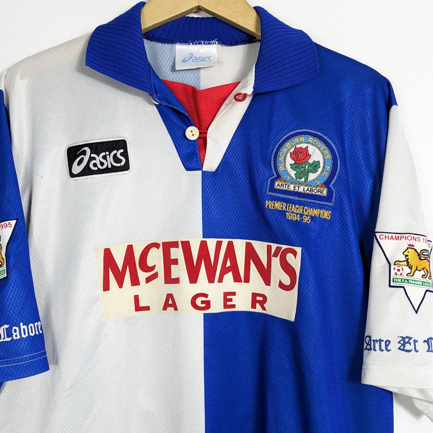 Authentic Blackburn Rovers 1994/1995 Home - Shearer #9 Size L