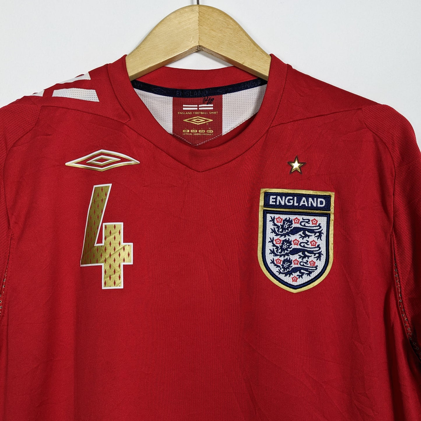 Authentic England 2006 Away - Gerrard #4 Size L