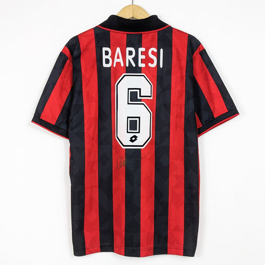 Authentic AC Milan 1995/1996 Home with Signatured - Baresi #6 Size L