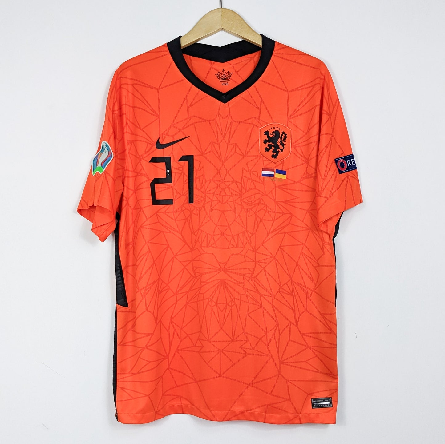 Authentic Netherland EURO 2021 Home - F. De Jong #21 Size XL