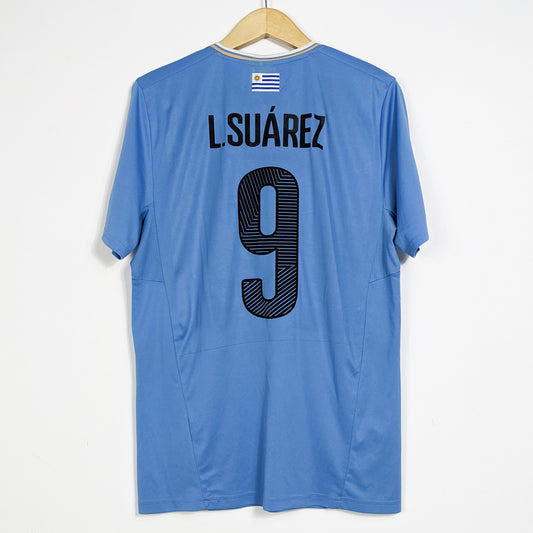 Authentic Uruguay 2014 Home - L. Suarez #9 Size L