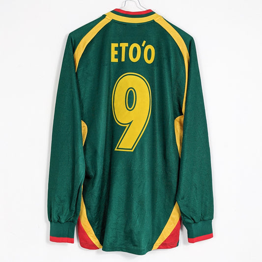 Authentic Cameroon 2000/2001 Home - Eto'o #9 Size L (Long sleeve) (Jaspo template)