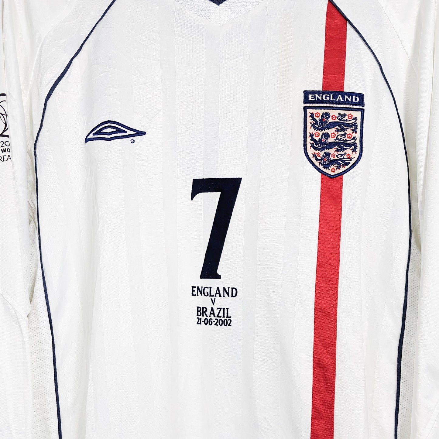 Authentic England 2001/2003 Home - Beckham #7 Size L (Long sleeve)