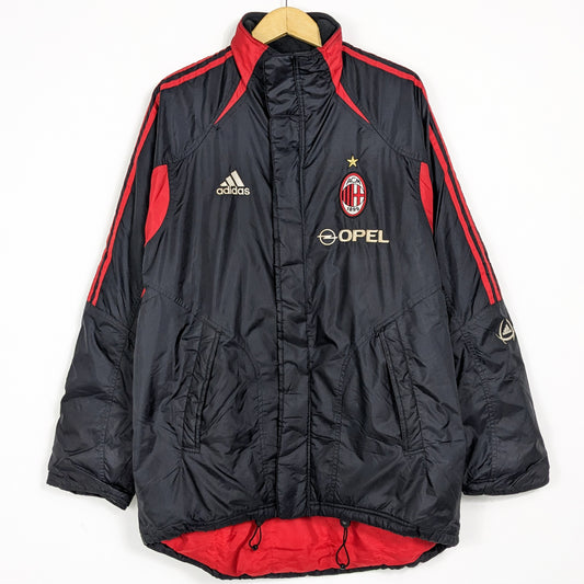 Authentic AC Milan 2004/2005 Padded Bench Coat Jacket - Size L