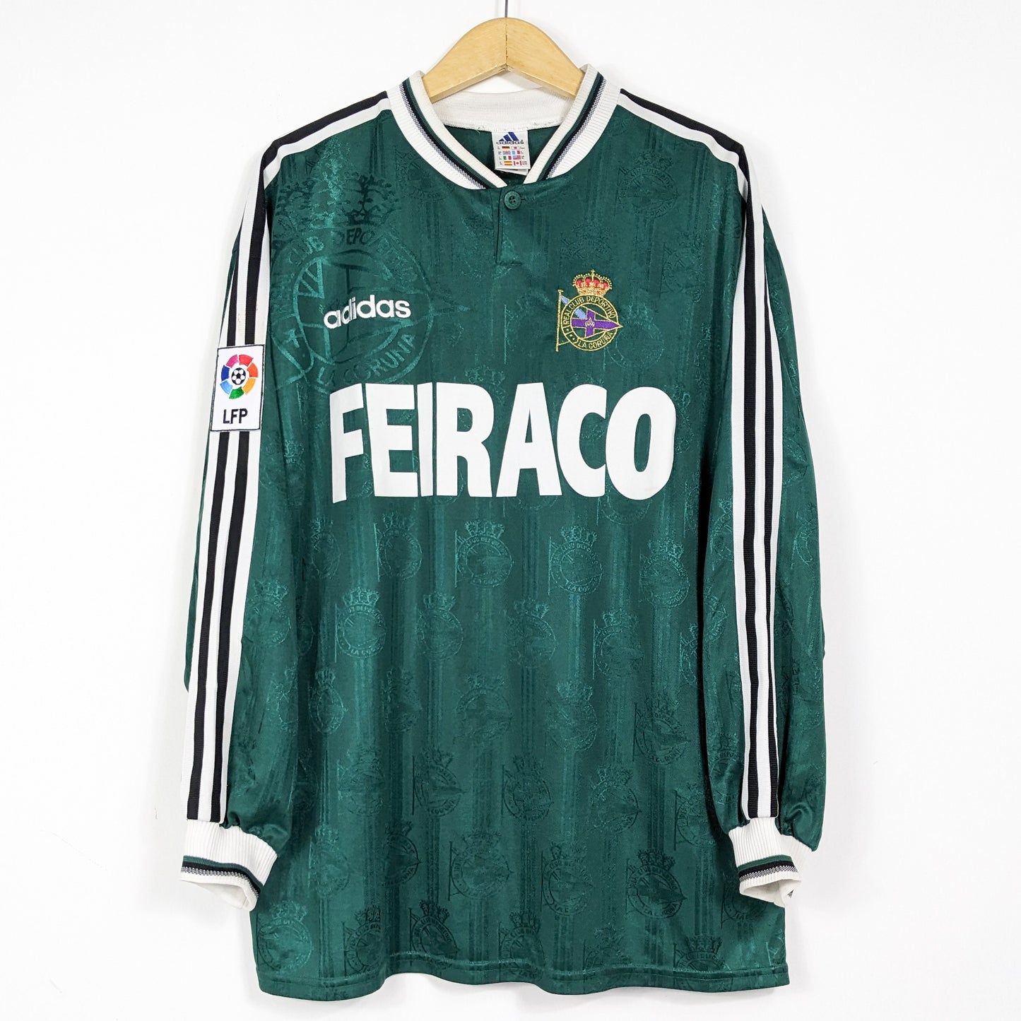 Authentic Deportivo La Coruna 1998/1999 Away - Mauro Silva #6 Size XL (Long Sleeve)