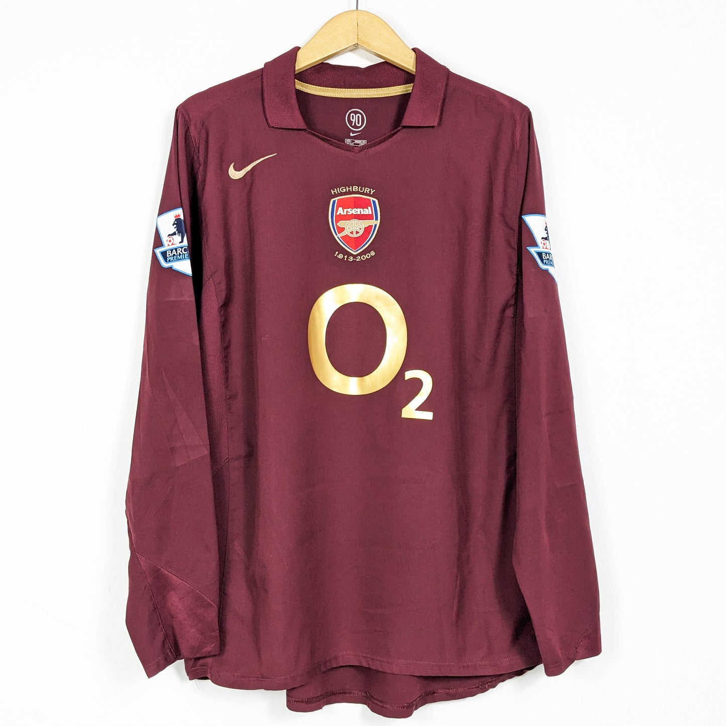Original Arsenal 2005/06 Home - Bergkamp #10 Size L (Long sleeve)