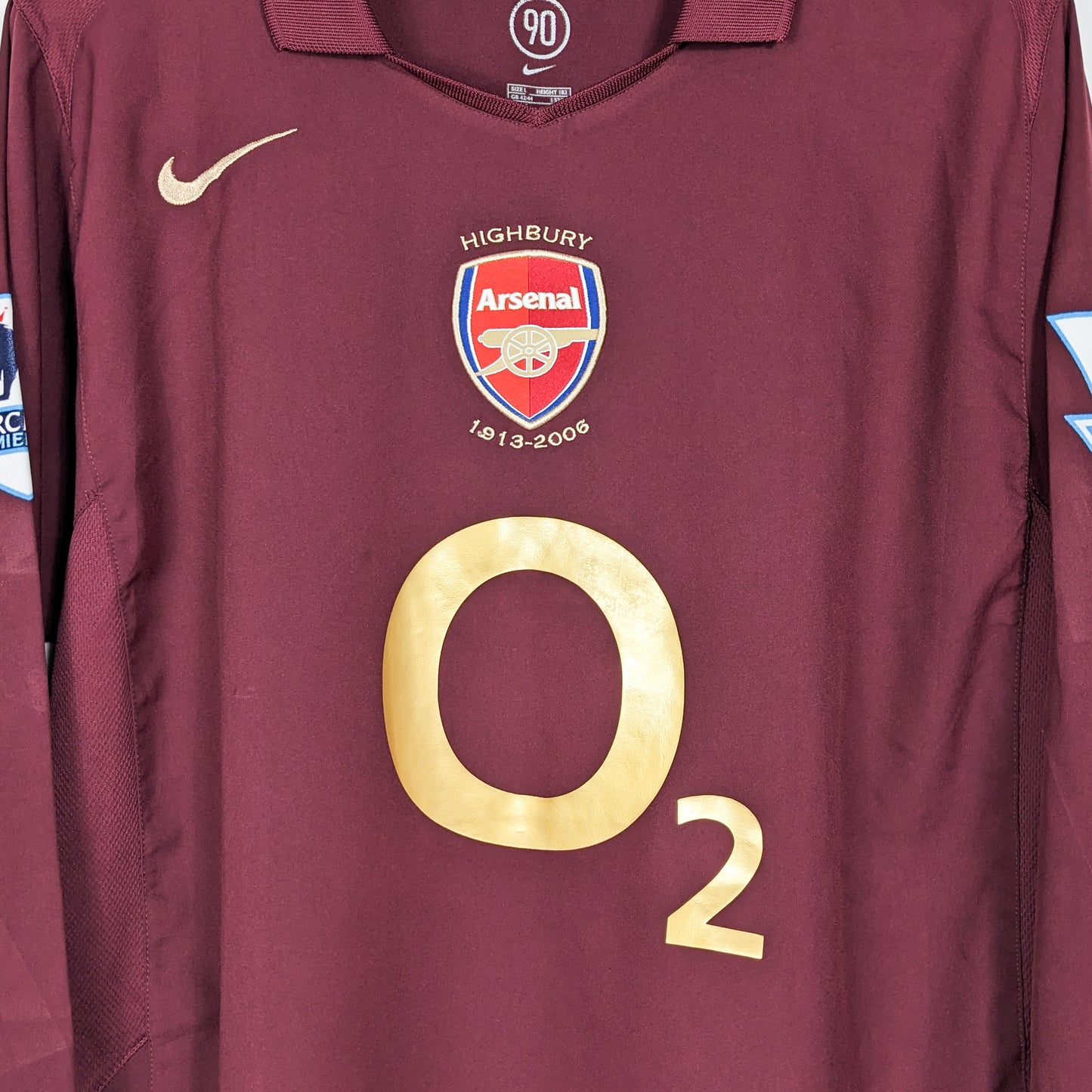Original Arsenal 2005/06 Home - Bergkamp #10 Size L (Long sleeve)