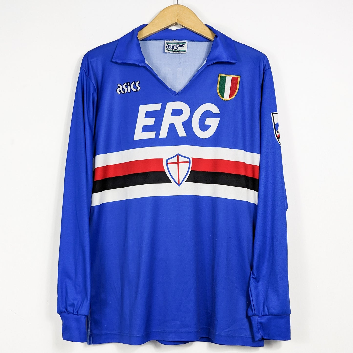 Authentic Sampdoria 1991/1992 Home - Mancini #10 Size L (Long Sleeve)