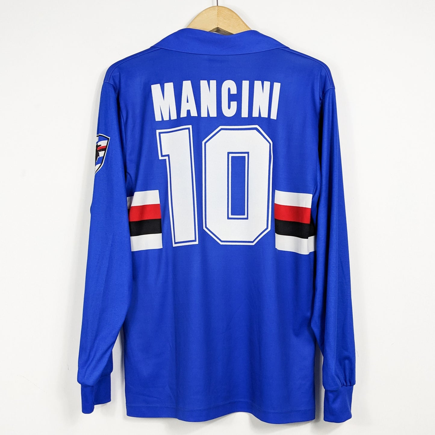 Authentic Sampdoria 1991/1992 Home - Mancini #10 Size L (Long Sleeve)