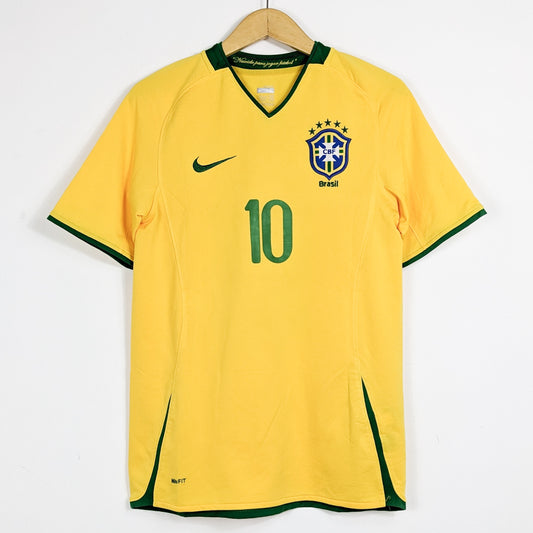 Authentic Brazil 2008 Home - Ronaldinho #10 Size S