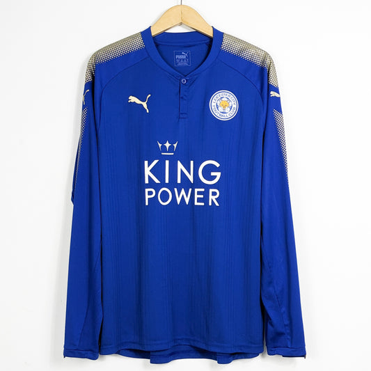 Authentic Leicester City 2017/2018 Home - Vardy #9 Size XL (Long Sleeve)