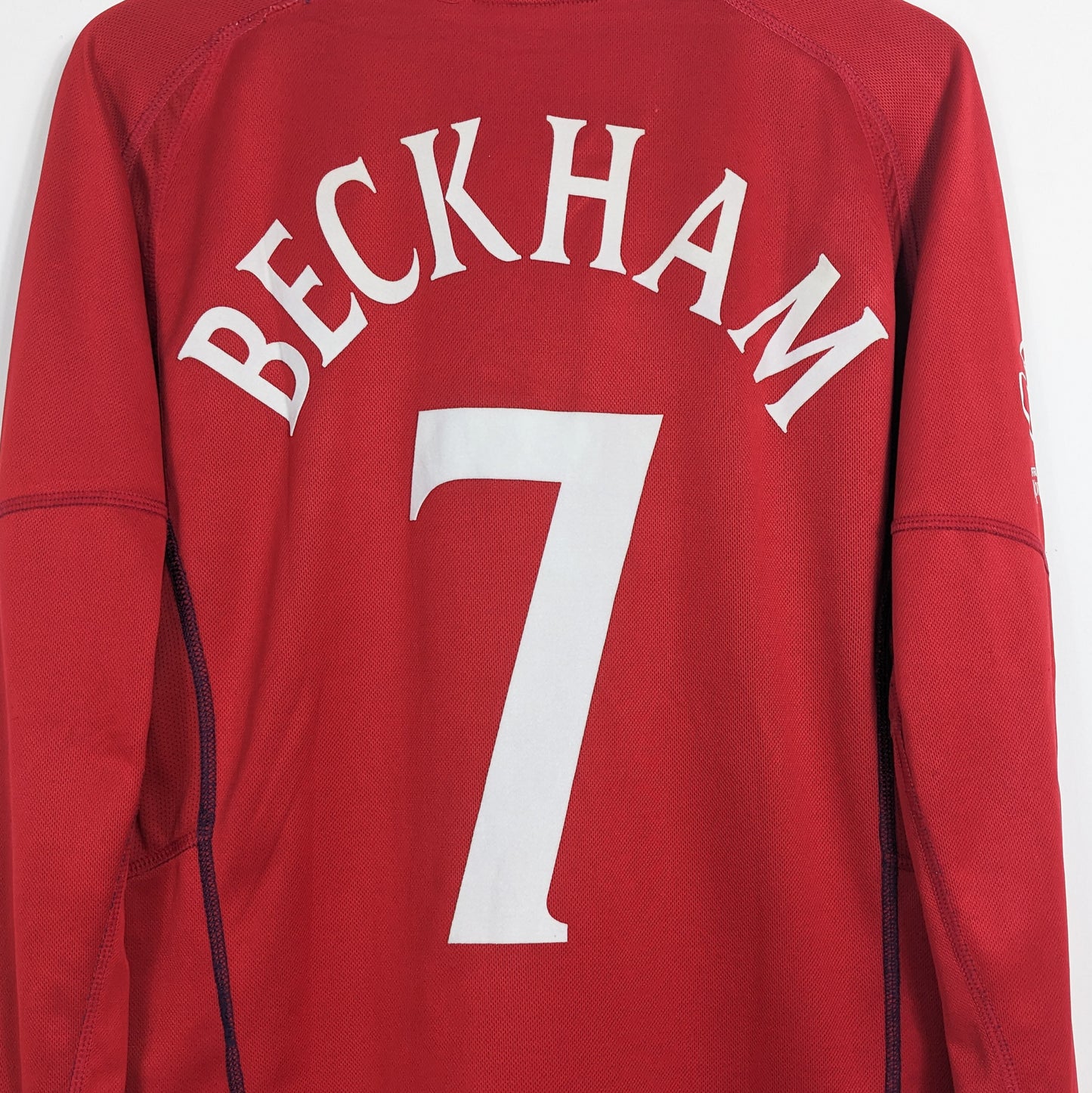 Authentic England 2002 Away - Beckham #7 Size M (Long Sleeve) (World Cup)