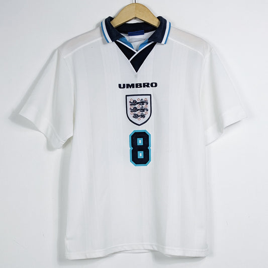 Authentic England 1996 Home - Gascoigne #8 Size M