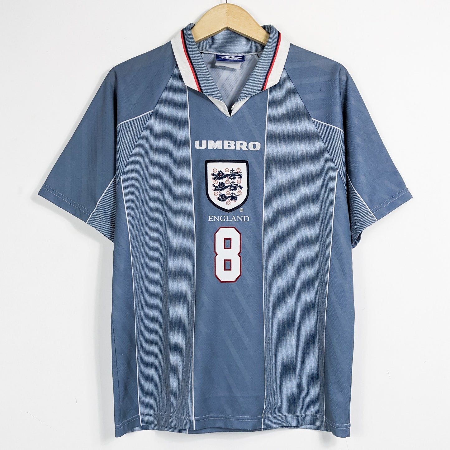 Authentic England 1996 Away - Gascoigne #8 Size M