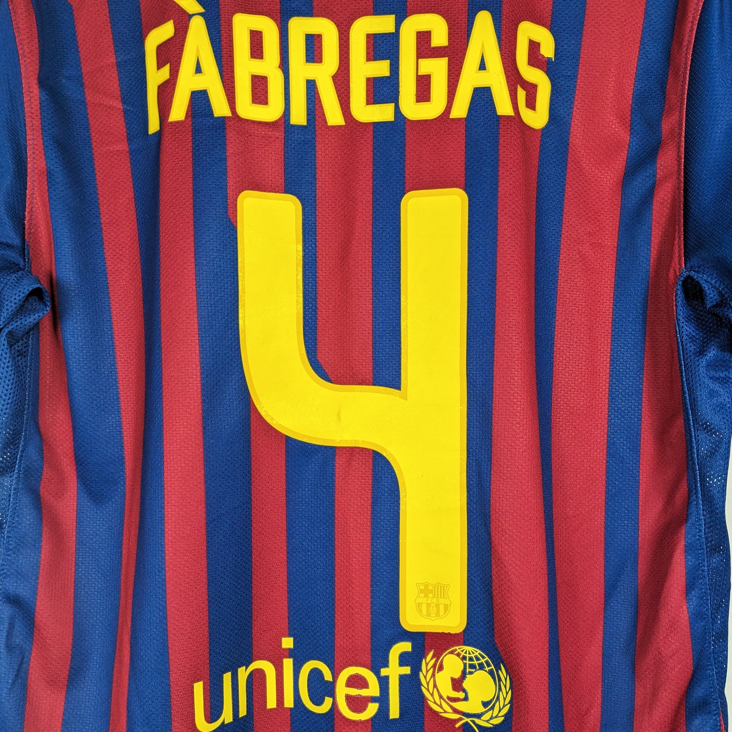 Authentic Barcelona 2011/12 Home - Fabregas #4 Size M