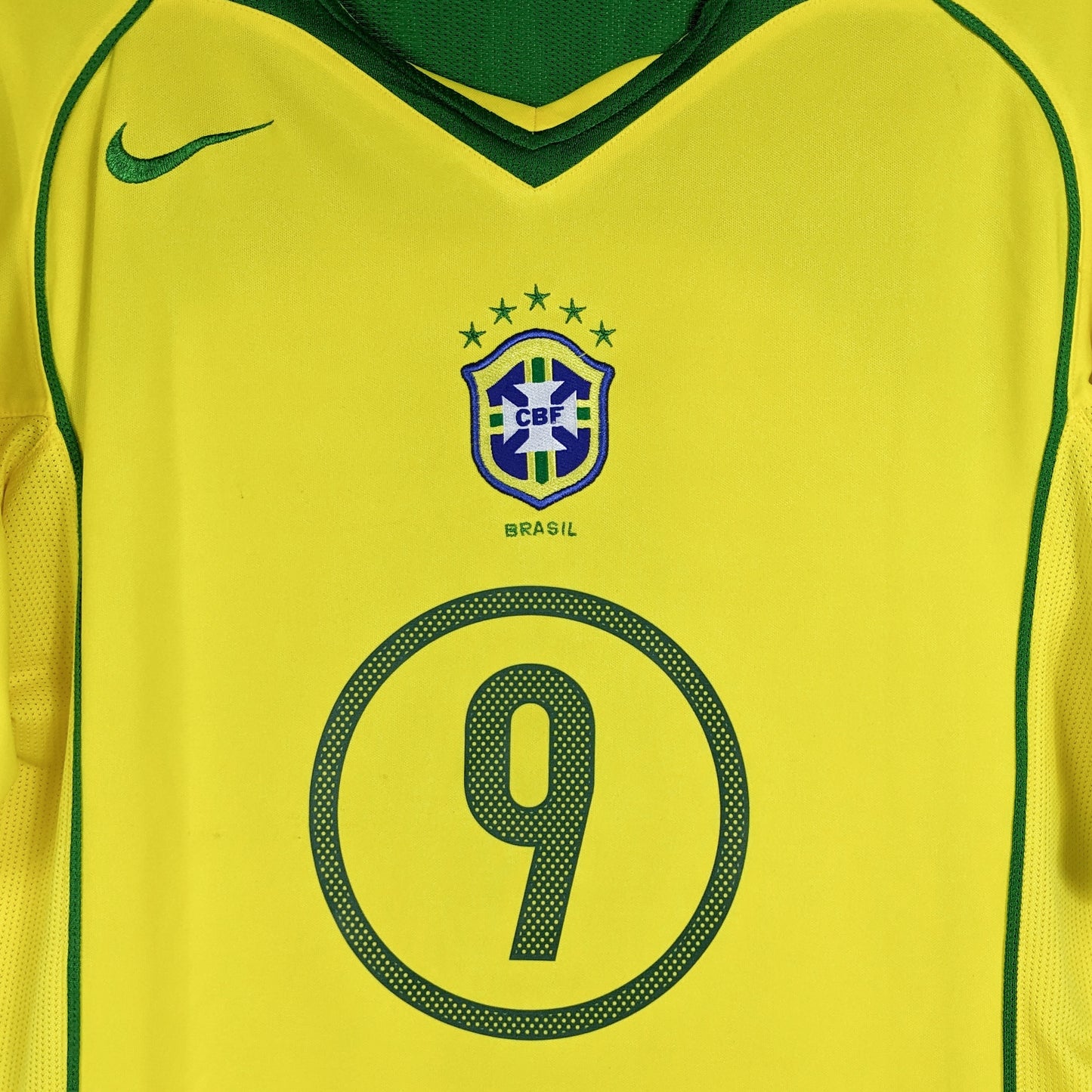 Authentic Brazil 2004 Home - Ronaldo #9 Size L