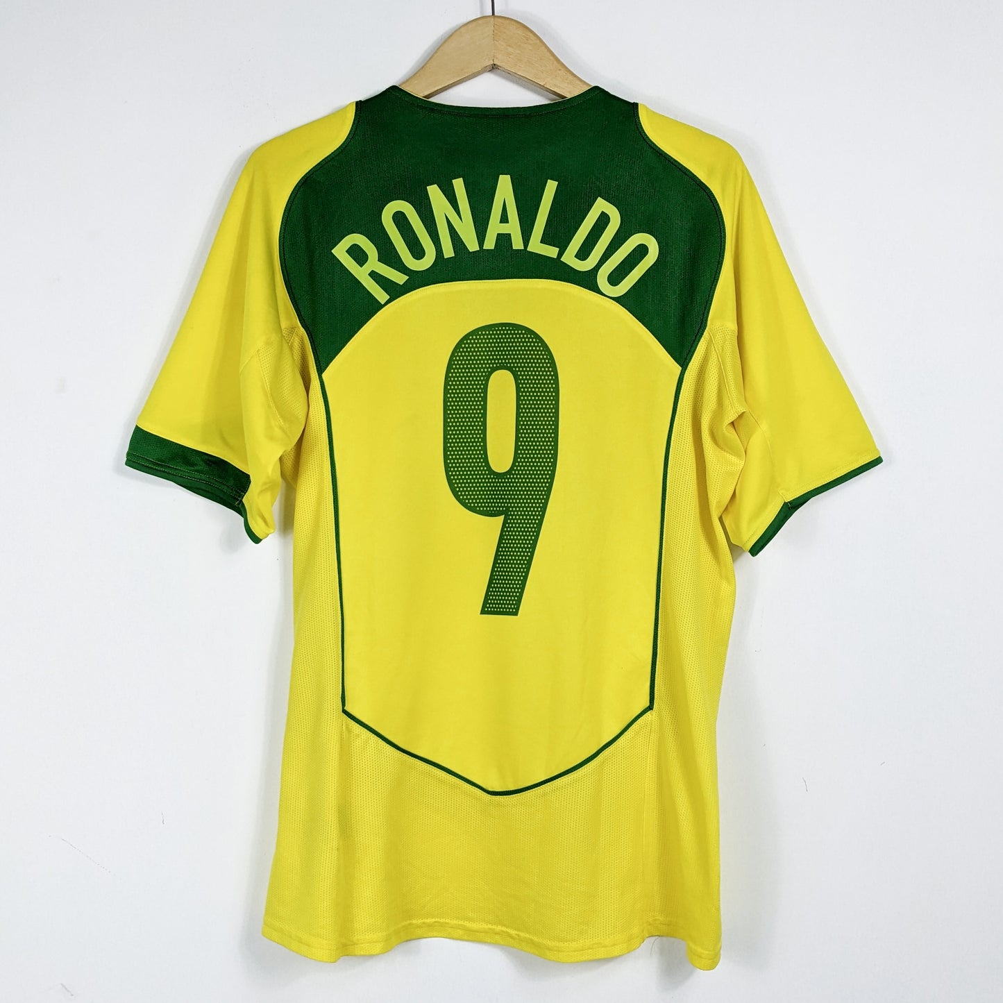 Authentic Brazil 2004 Home - Ronaldo #9 Size L