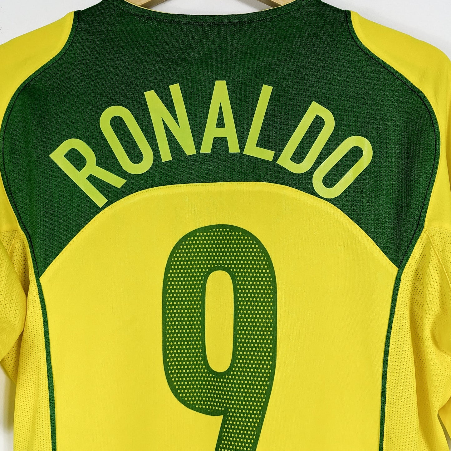 Authentic Brazil 2004 Home - Ronaldo #9 Size L