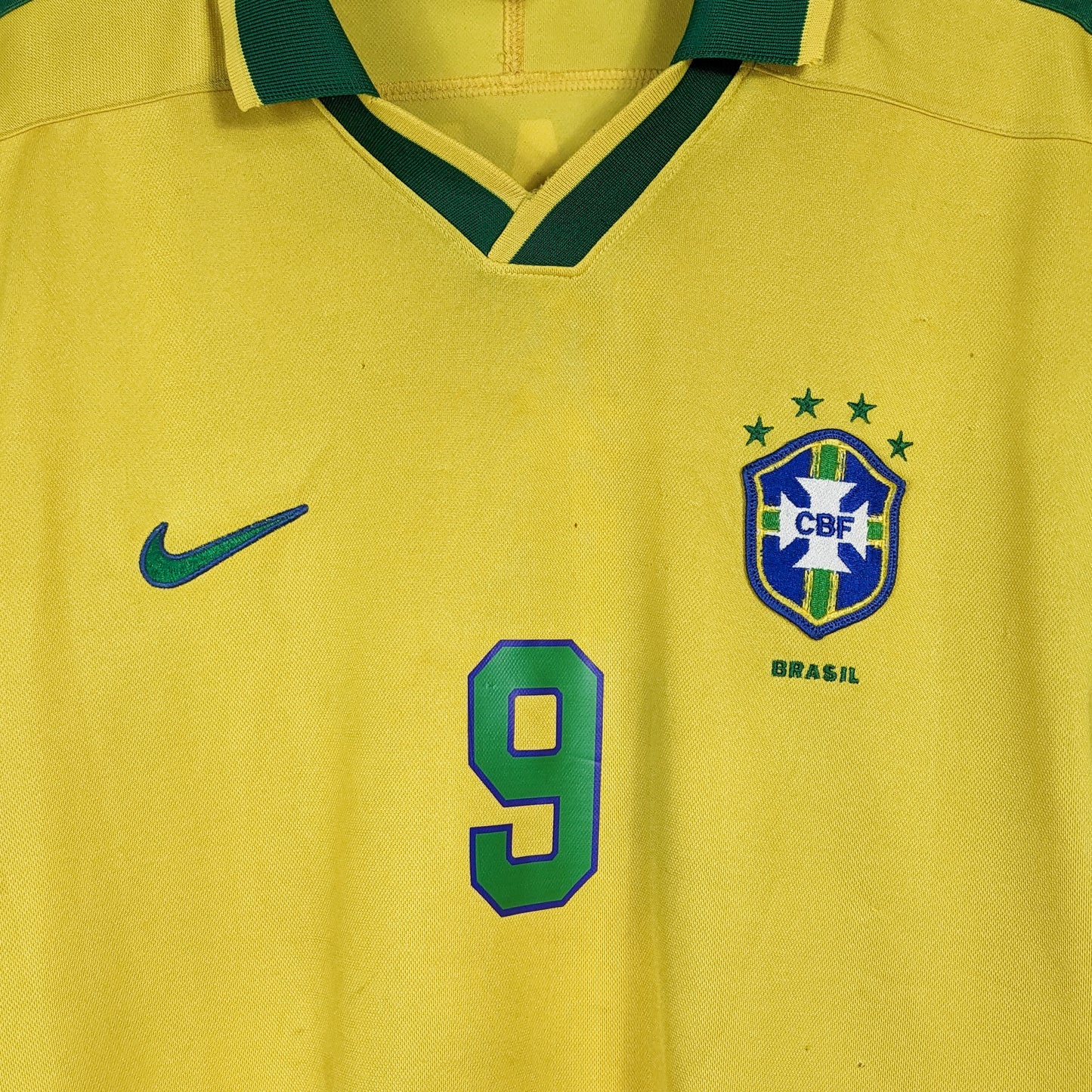 Authentic Brazil 1997-98 Home - Ronaldo #9 Size L